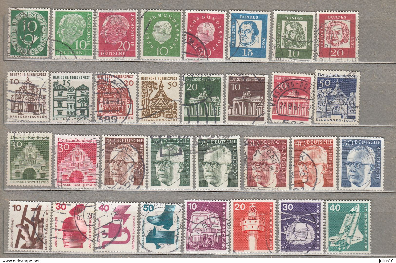 GERMANY Definitive Different 70+ Used(o) Stamps 3 Scans #32436 - Sammlungen