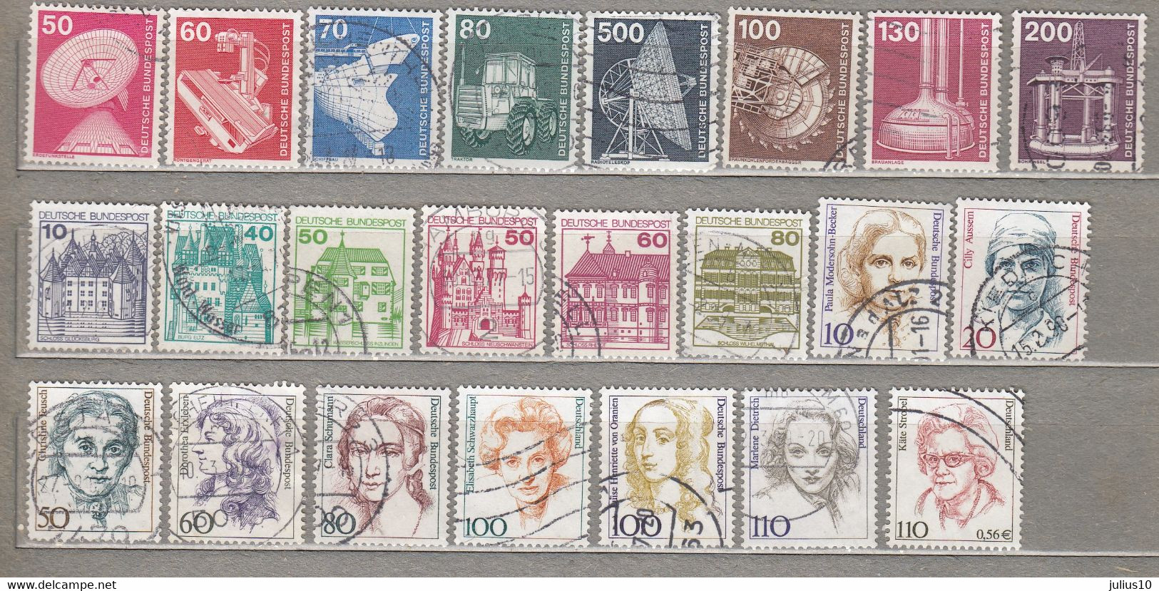 GERMANY Definitive Different 70+ Used(o) Stamps 3 Scans #32436 - Sammlungen