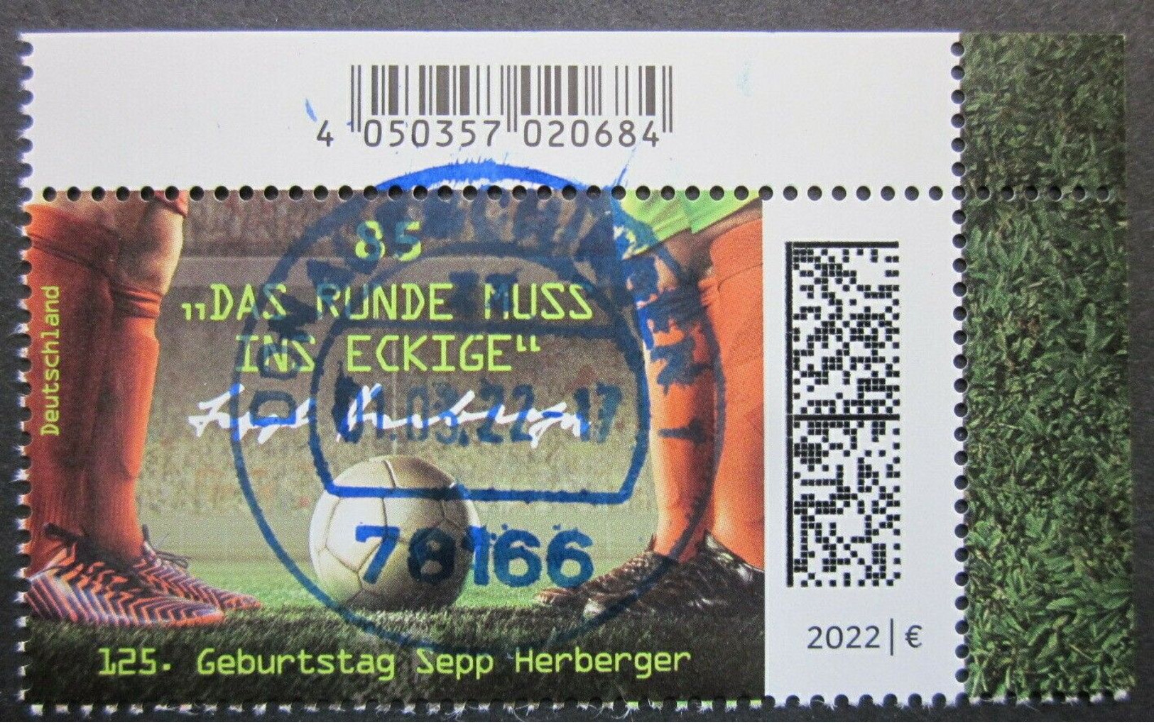 BRD 2022 Gestempelt Vollstempel Eckrand ORE Mi 3675 Sepp Herberger - Oblitérés