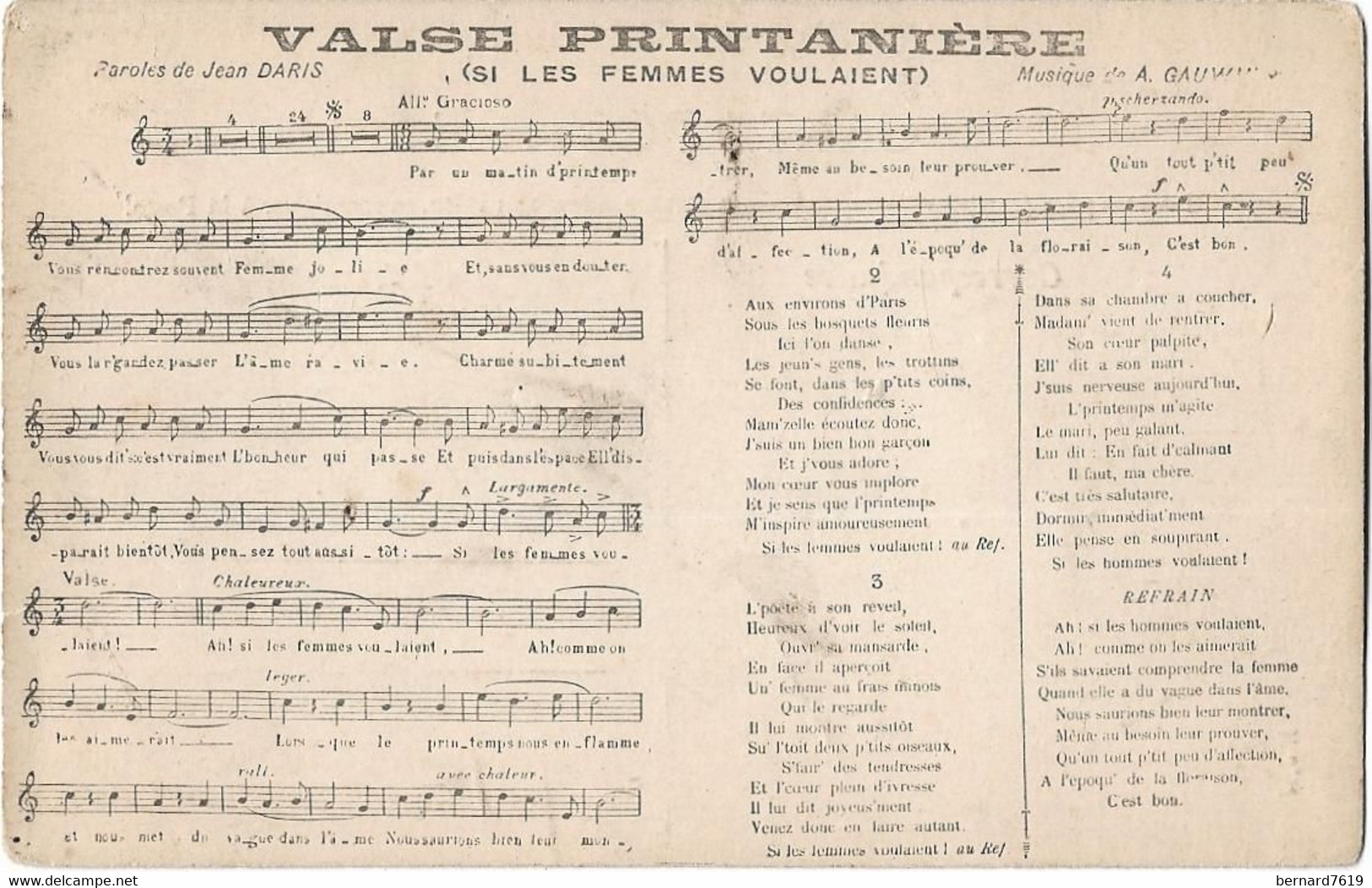 Chanson  -    Valse Printaniere - Musique