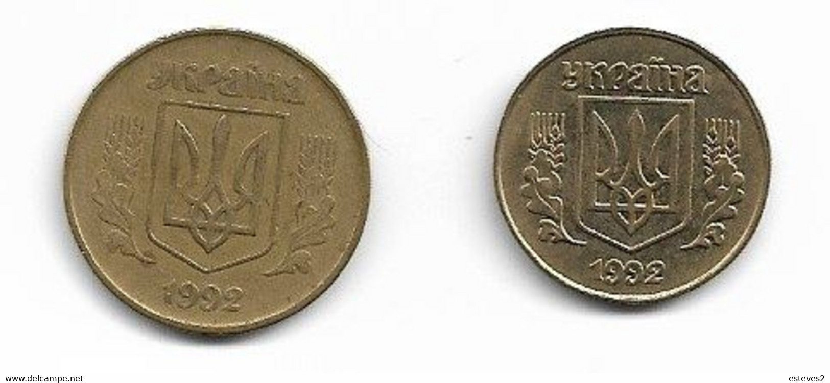 Ukaine 1992 , 25 + 50 Kopiyok , Used - Ucraina