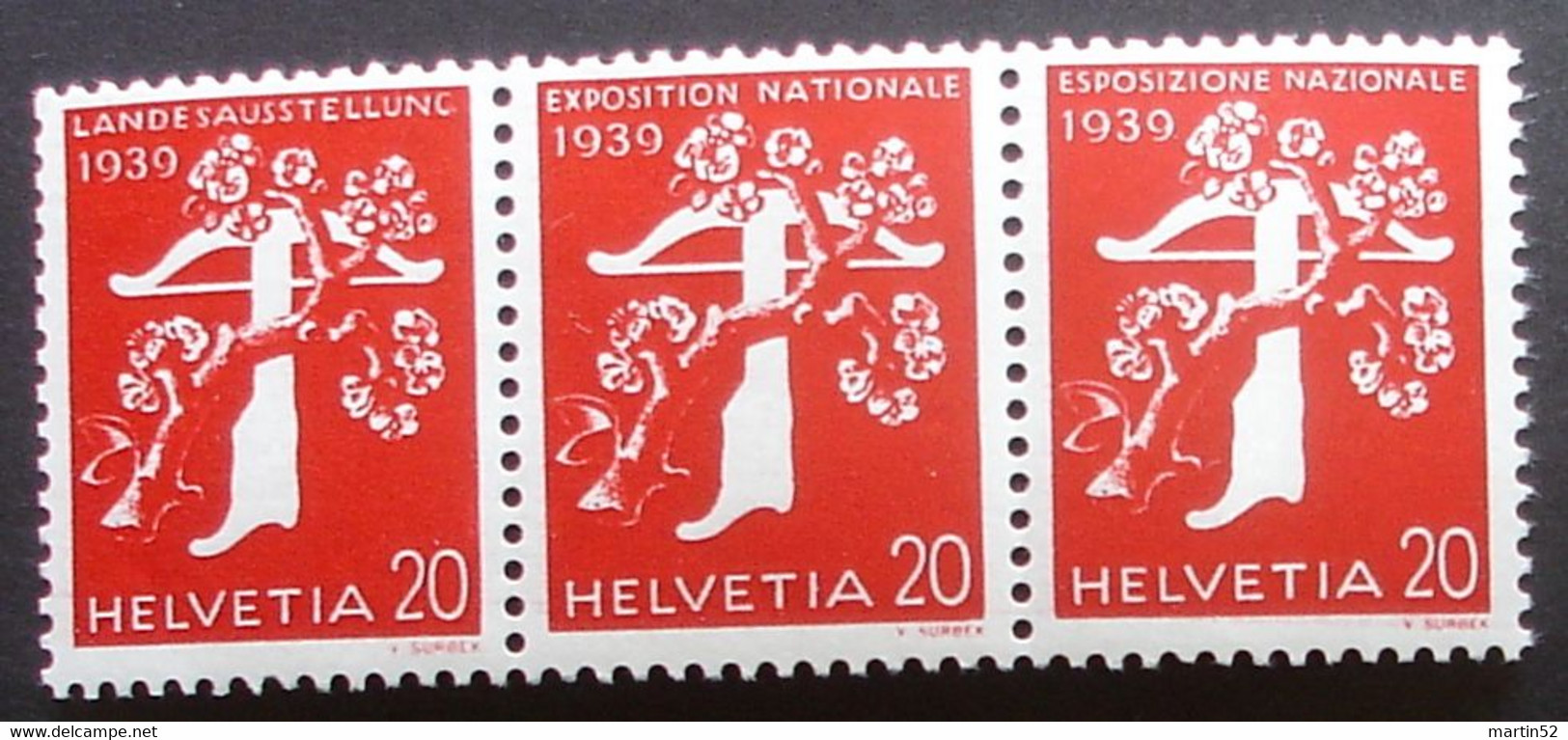 Schweiz Suisse 1939: Rollen-ZDR Se-tenant / Rouleaux / From Coil  Zu Z27a Mi W20 Mit N°. L 3075 ** MNH (Zu CHF 48.00) - Coil Stamps