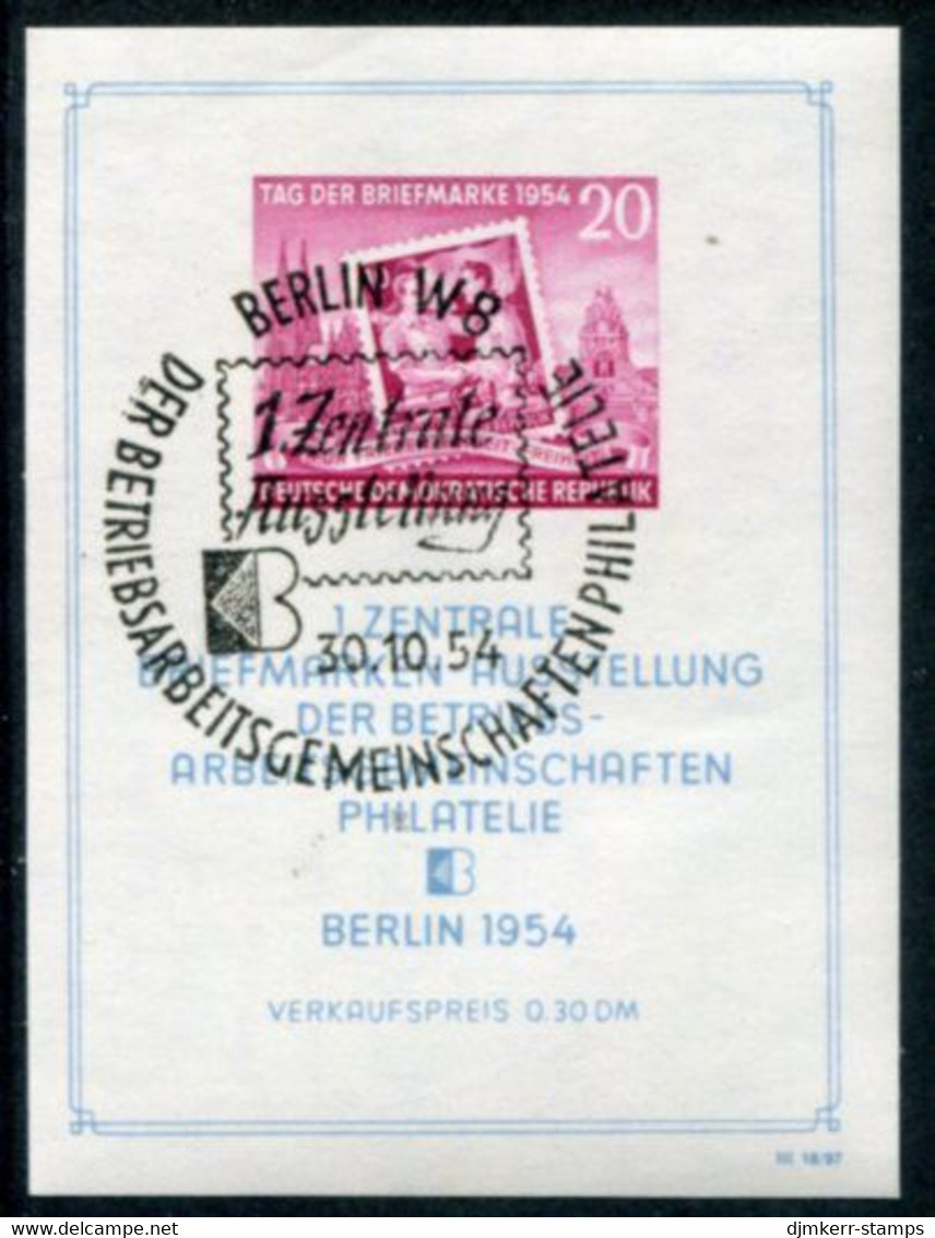 DDR / E.GERMANY 1954 Stamp Day Block Used.  Michel Block 10 - Gebraucht