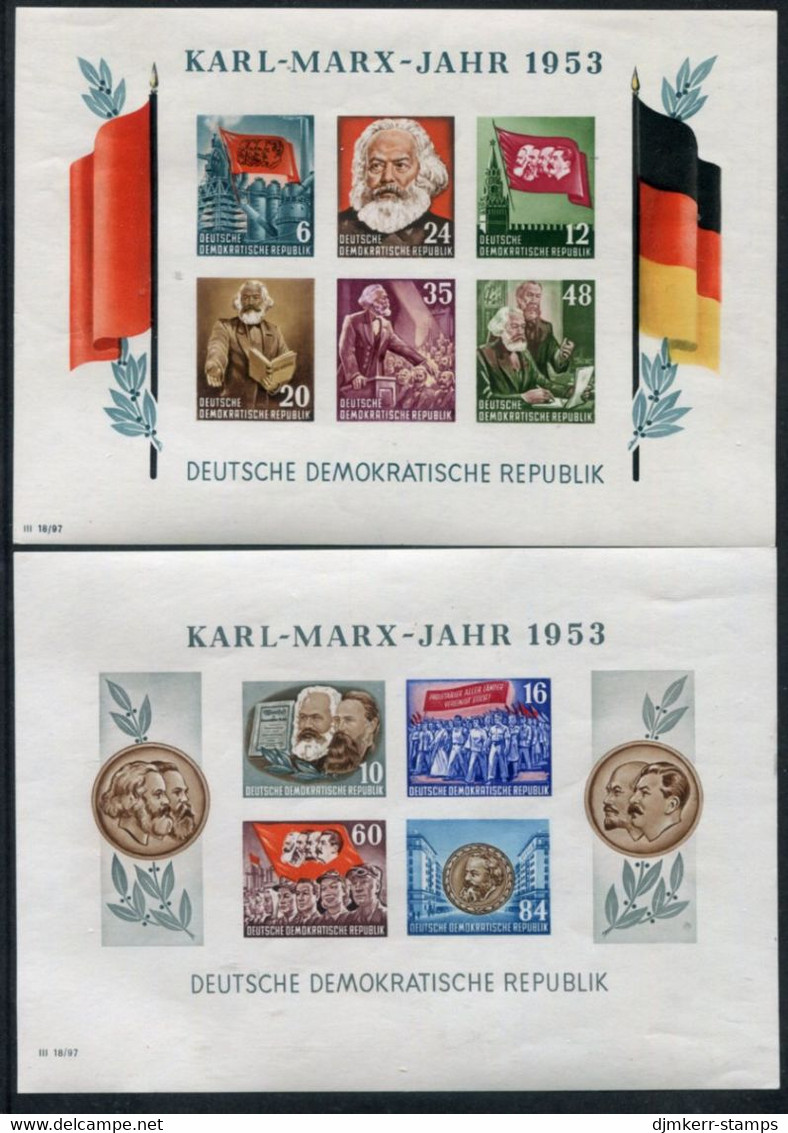 DDR / E.GERMANY 1953 Karl Marx Year  Imperforate Blocks MNH / **. .  Michel Block 8B-9B - Nuovi