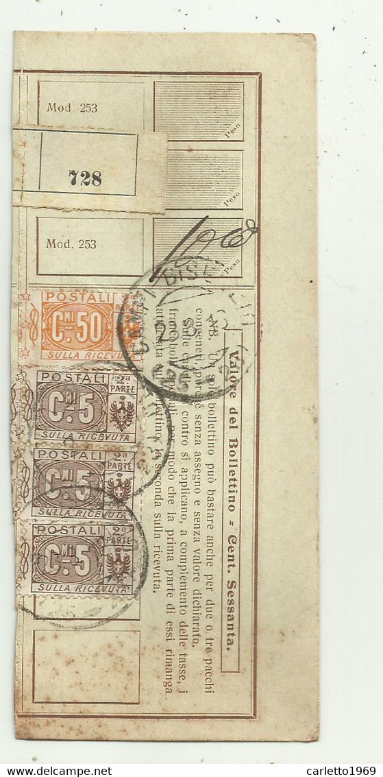 RICEVUTA PACCHI POSTALI 1913 - Paketmarken