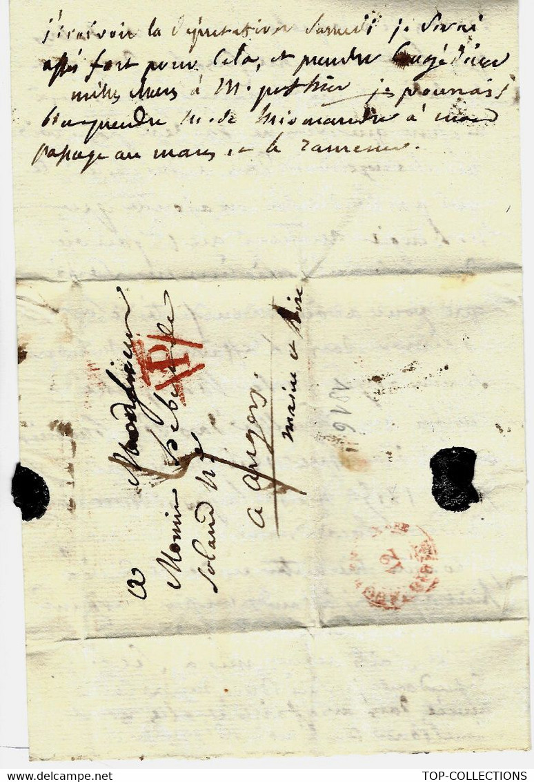 L.A.C. 1816 LONGUE LETTRE AMICALE + POLITIQUE Adressée De PARIS à MR HEBERT DE SOLAND à ANGERS V.GENEALOGIE - Manuscrits