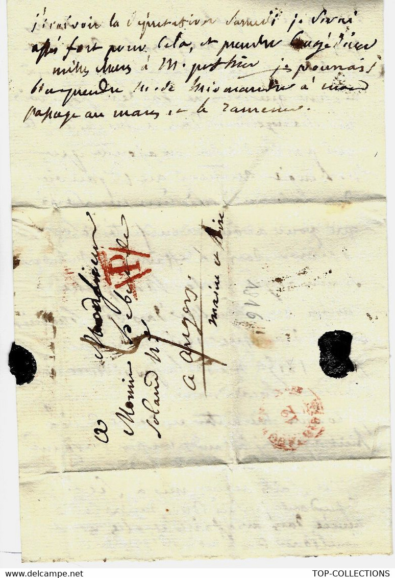 L.A.C. 1816 LONGUE LETTRE AMICALE + POLITIQUE Adressée De PARIS à MR HEBERT DE SOLAND à ANGERS V.GENEALOGIE - Manoscritti