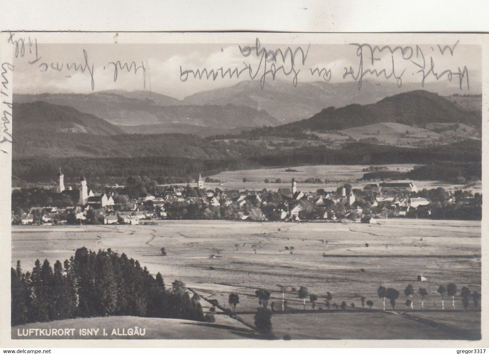 B1197) ISNY I. Allgäu - Tolle Ansicht über Wiese Auf Stadt Mit Häusern U. Türmen 1929 !! - Isny