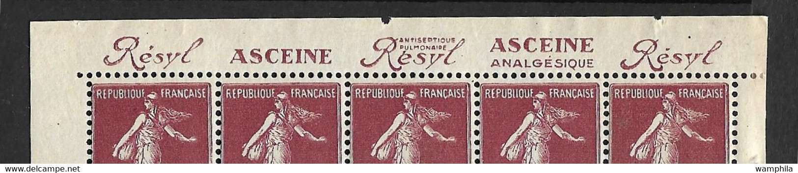 France Demi-carnet 189-C2 Variété Sans Perforation Des Bandelettes Sup. Cote 250€ - Booklets