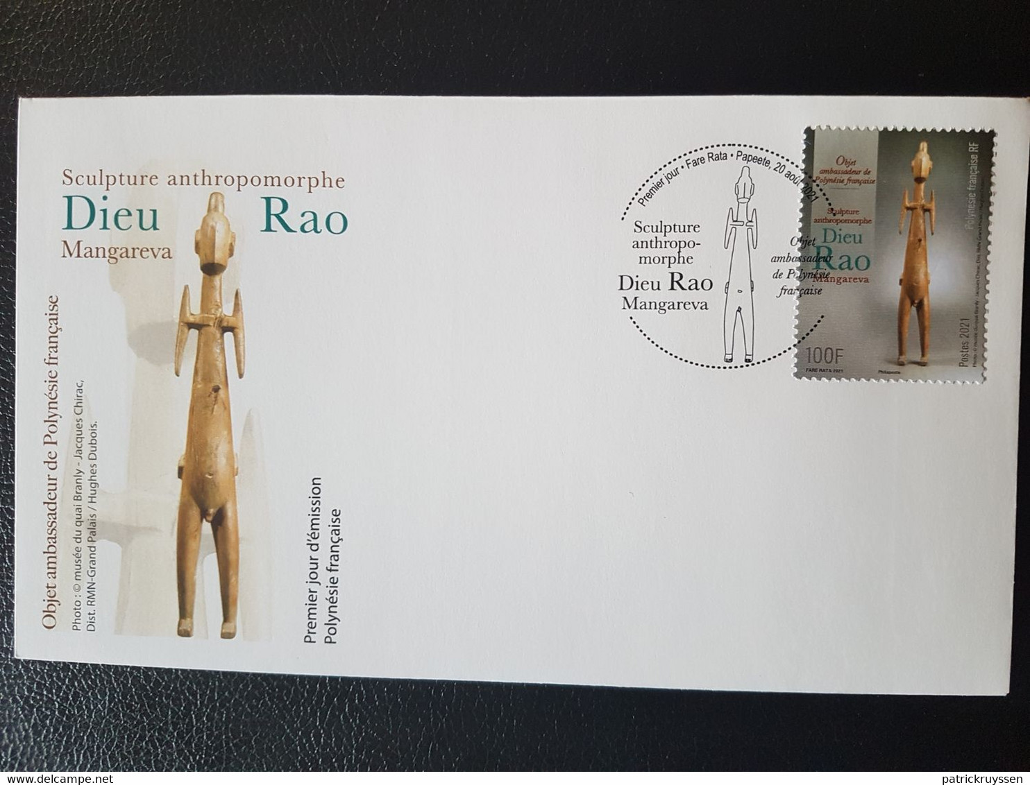 Polynesia 2021 Polynesie Dieu RAO Art Statue Sculpture Anthropomorphic 1v FDC PJ - Ongebruikt