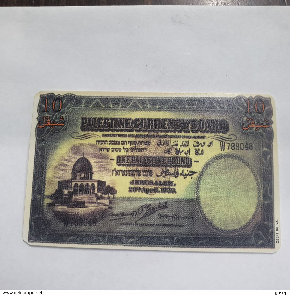 Plastine-(PS-PAL-004B)-Banknote Palestian Pound-(419)-(2/1999)(10 ₪)(0017-099141)-used Card+1card Prepiad Free - Palestine