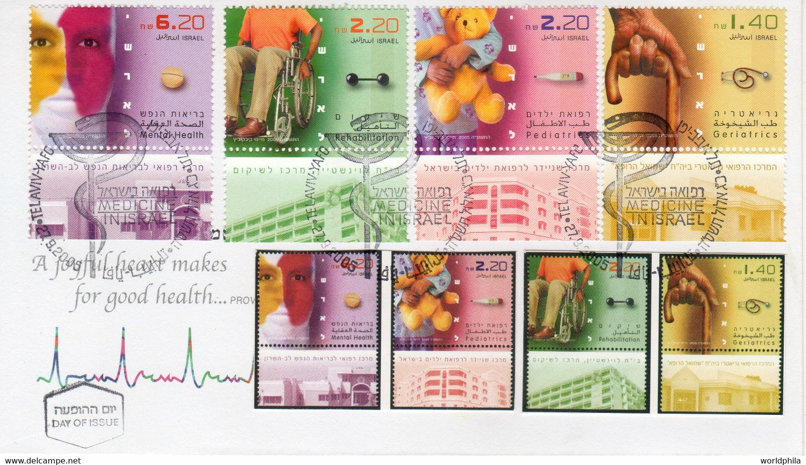 Israel 2005 Extremely Rare,Medicine In Israel, Full Set, Designer Photo Proof, Essay+regular FDC 21 - Non Dentelés, épreuves & Variétés