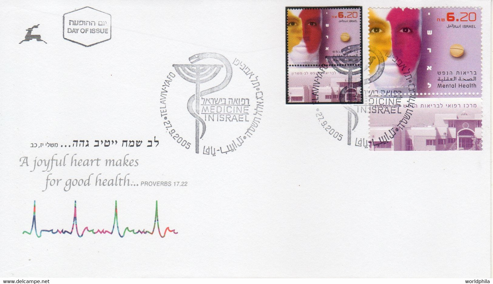 Israel 2005 Extremely Rare, Medicine In Israel, Mental Health, Designer Photo Proof, Essay+regular FDC 25 - Geschnittene, Druckproben Und Abarten