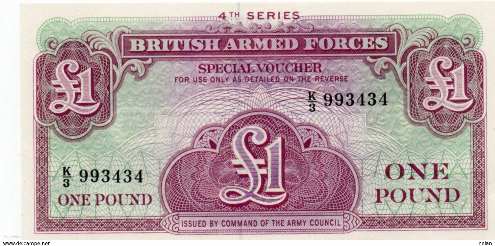 GREAT BRITAIN 1 Pound (4th. Series)  1962  P-M36a SERIE K/3 993434  UNC-British Armed Forces - Britse Militaire Autoriteit