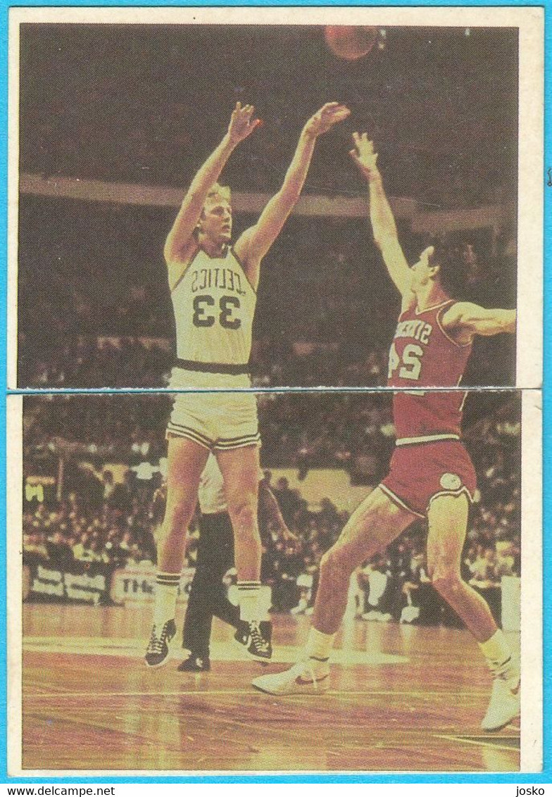 LARRY BIRD - Yugoslav Vintage Set Of 2. Basketball Cards 1980's * Boston Celtics NBA Basket-ball Pallacanestro - 1980-1989