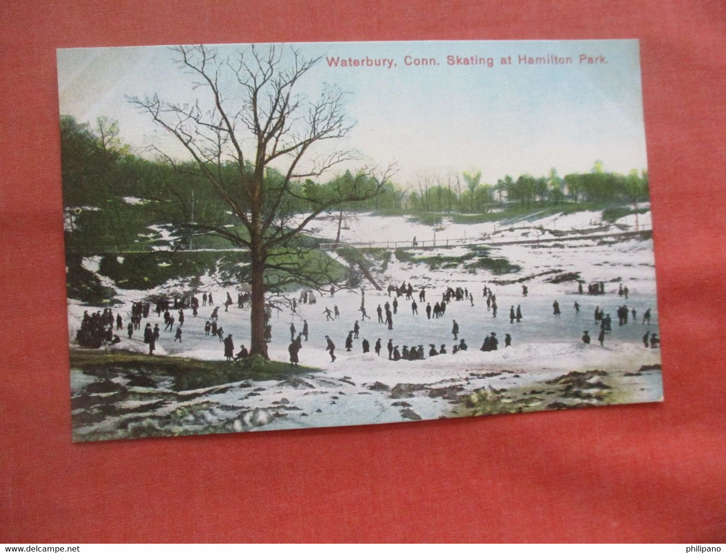 Ice Skating. Hamilton Park.    Waterbury  - Connecticut       Ref 5589 - Waterbury