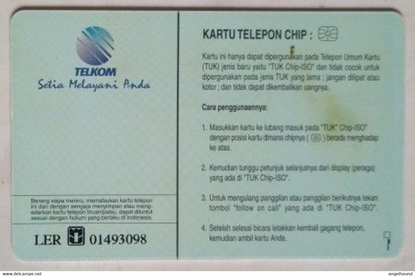 Indonesia Chip Card 100 Unit Rp 18,700 Woman And Fruits III - Indonesia