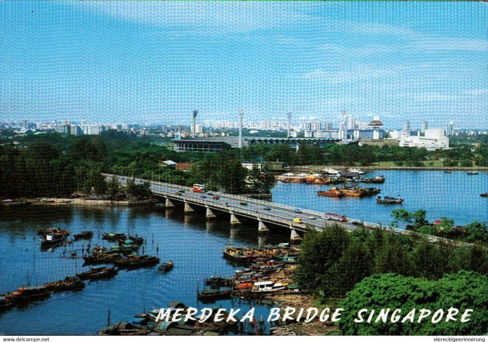 ! Moderne Ansichtskarte 1993, Merdeka Bridge, Stadion, Stadium, Singapur, Singapore - Singapour