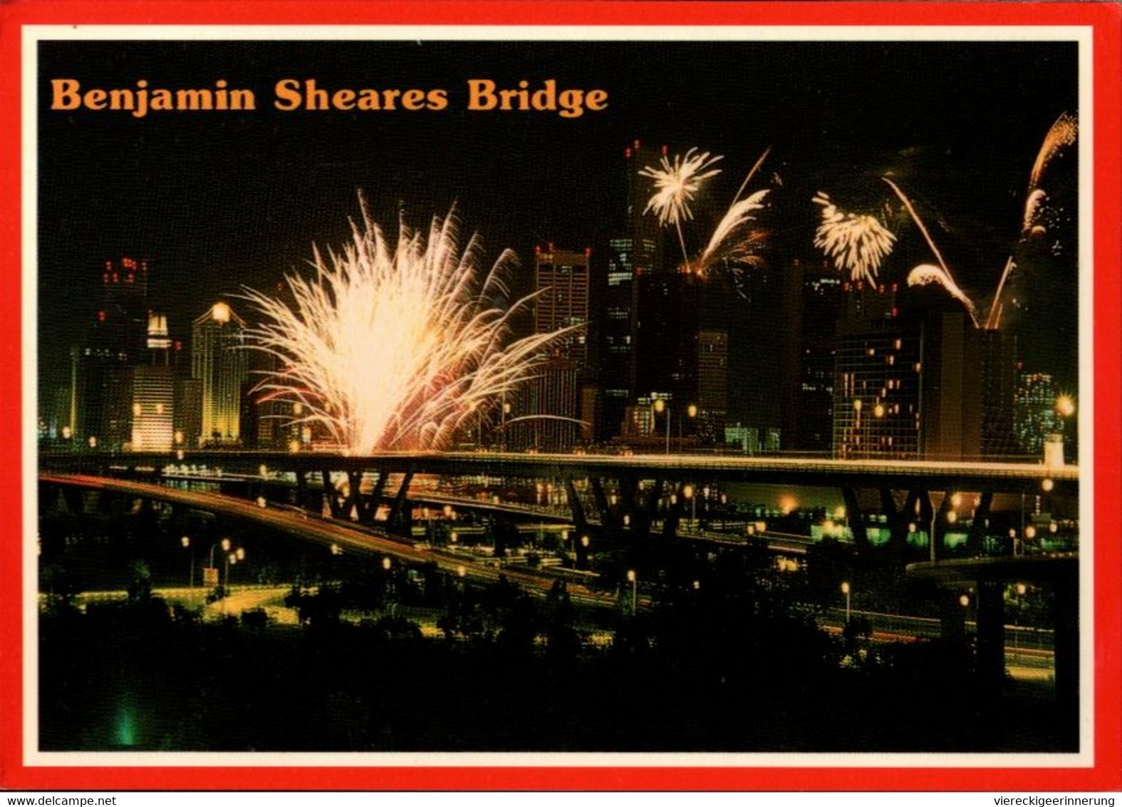 ! Moderne Ansichtskarte 1993, Sheares Bridge, Firework, Singapur, Singapore - Singapore