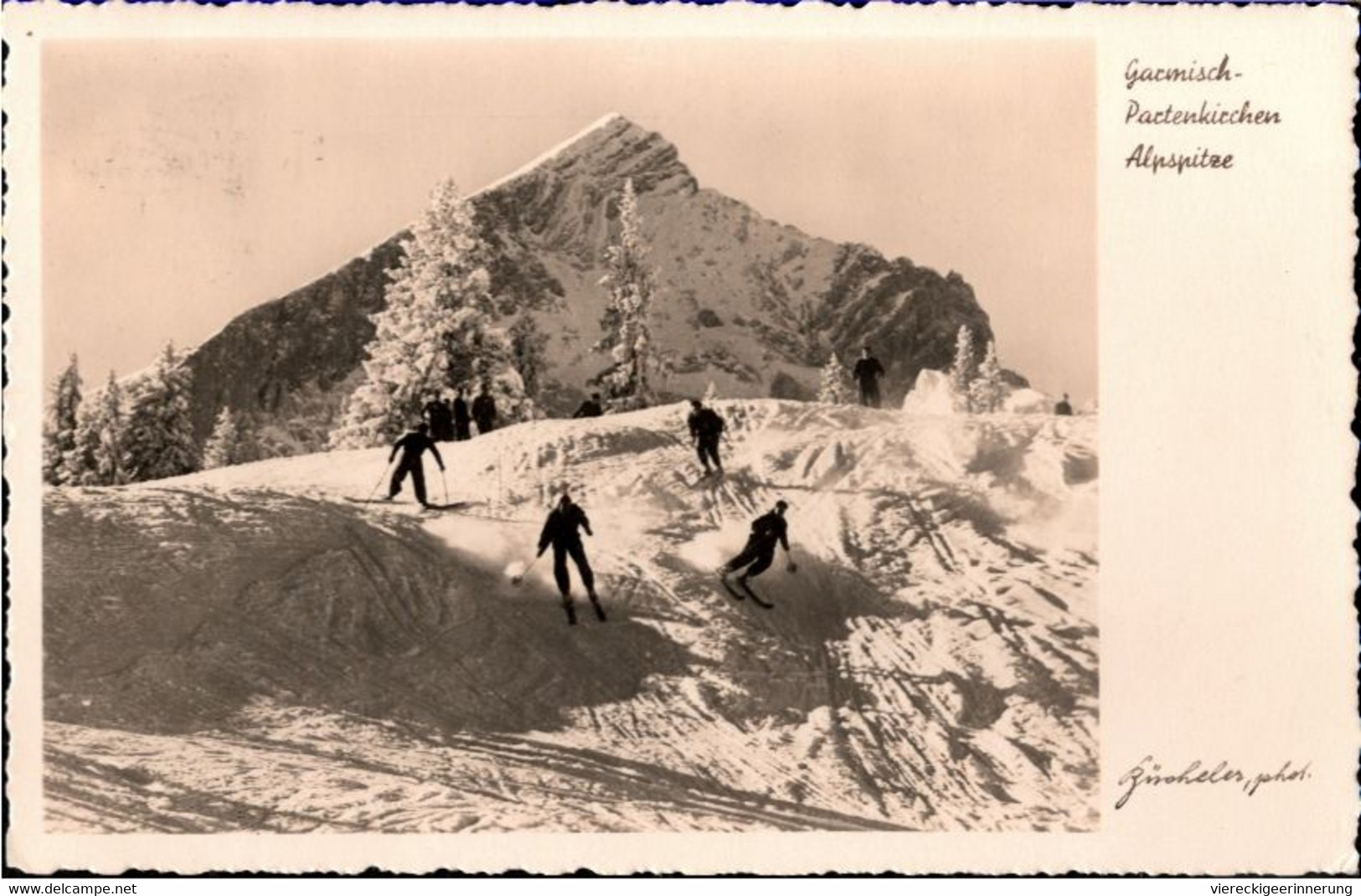 ! Alte Ansichtskarte 1940 Garmisch, Skifahrer, Alpen - Wintersport