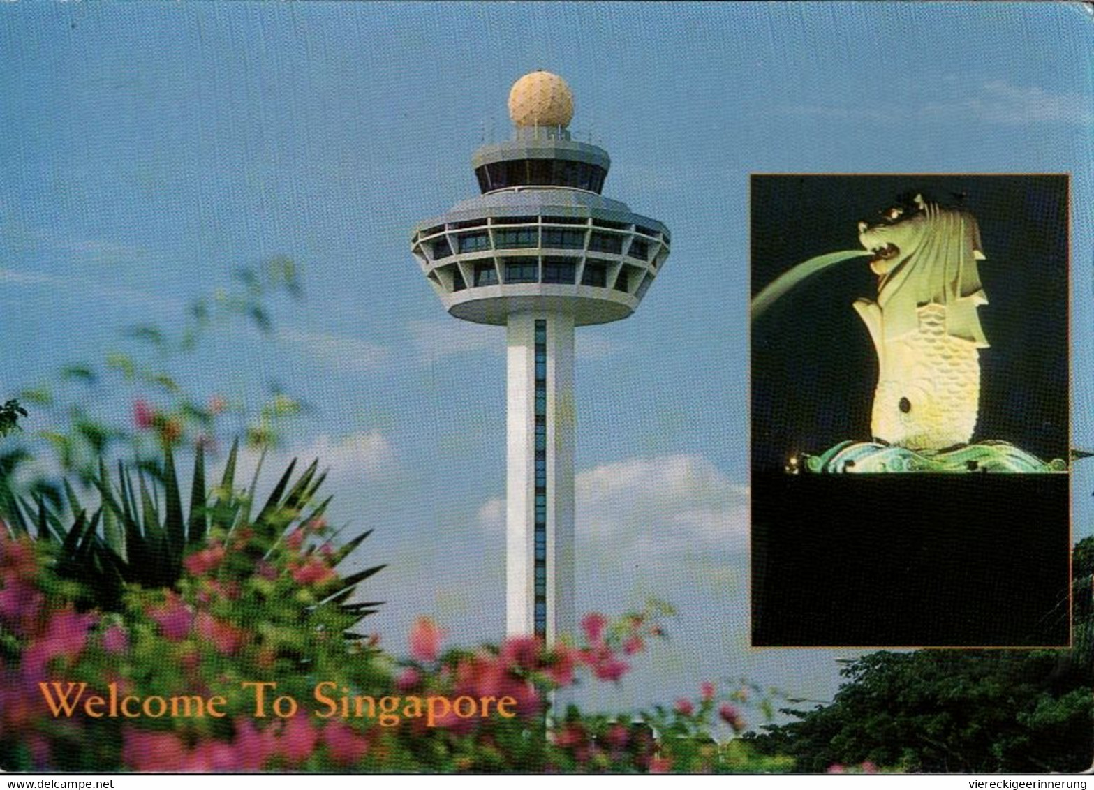 ! Moderne Ansichtskarte 1993, Singapore Airport, Singapur Flughafen, Tower - Aérodromes