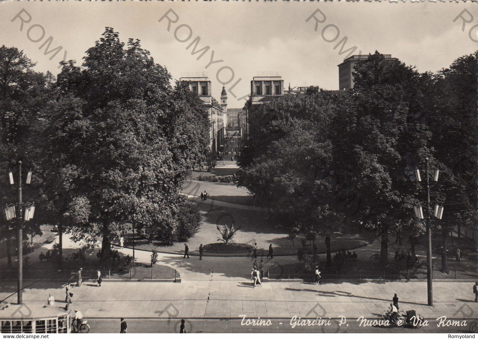 CARTOLINA  TORINO,PIEMONTE,GIARDINI P.NUOVA E VIA ROMA,BELLA ITALIA,MEMORIA,CULTURA,RELIGIONE,STORIA,NON VIAGGIATA - Parcs & Jardins