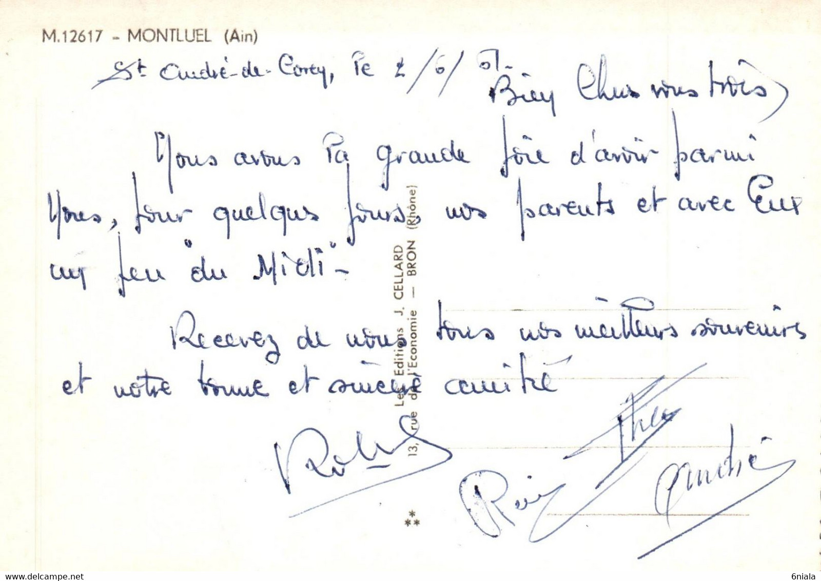 9653 MONTLUEL   (vues Multiples, Blason ) (1961)   (recto-verso) 01 Ain - Montluel