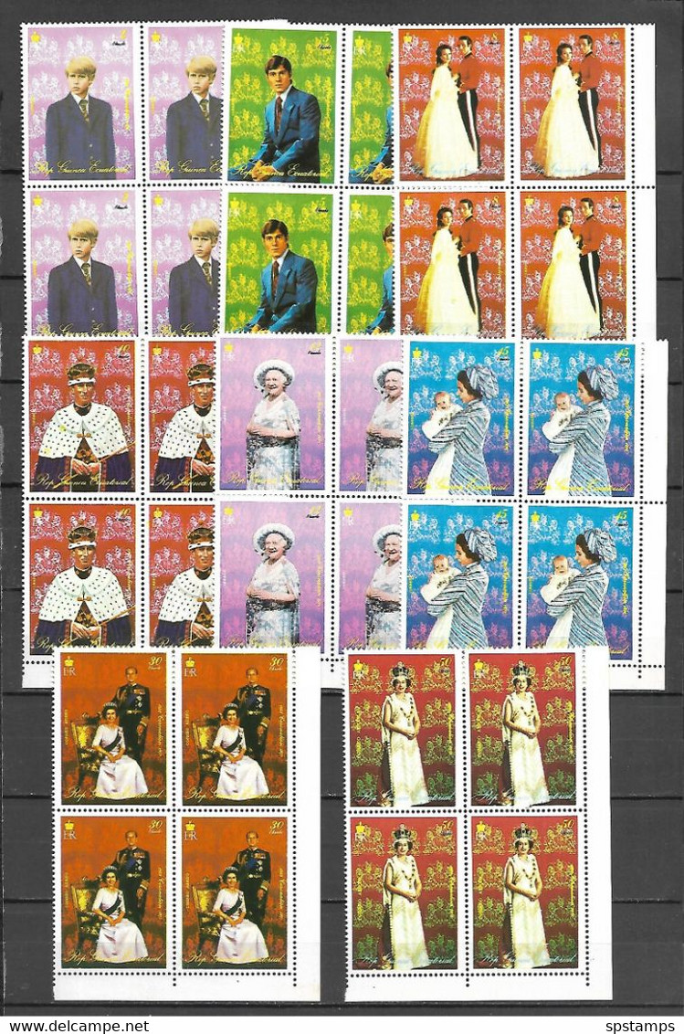 Equatorial Guinea 1978 The 25th Anniversary Of The Coronation Of HRM The Queen Elizabeth II Blocks Of 4 Sets MNH (DT04) - Familias Reales