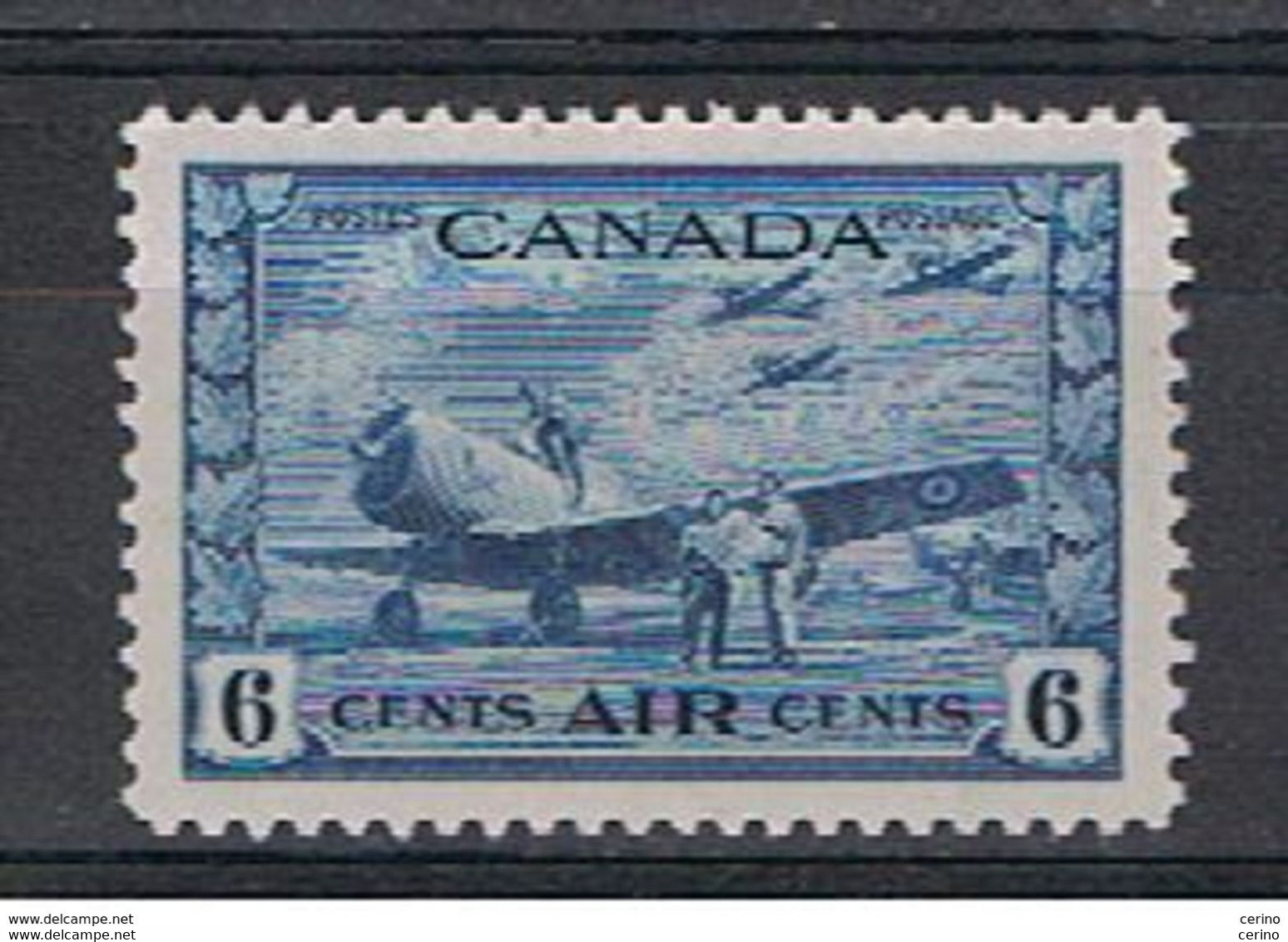 CANADA:  1942/43  AIR  MAIL  BOMBING  PLANE  -  6 C. UNUSED  STAMP  -  YV/TELL. 7 - Entrega Especial/Entrega Inmediata