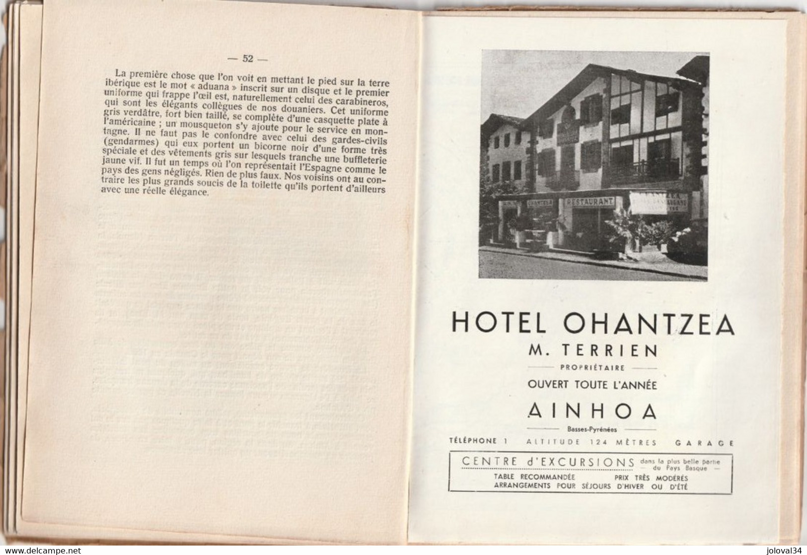 Pays Basque AÏNHOA & Vallée De La Nivelle Par Paul Vovard Hôtel Ohantzea G Terrien Voir Description - 7 Scan - Pays Basque