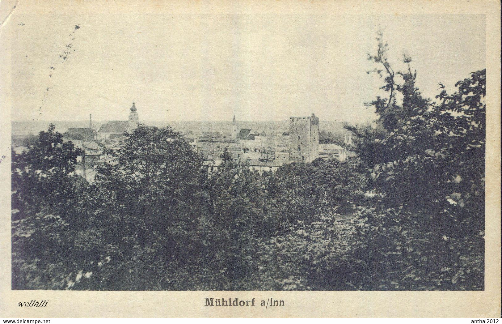 Rarität Gesamtansicht Mühldorf Am Inn Burg Wohnhäuser 3.4.1934 Nach Hamburg - Muehldorf