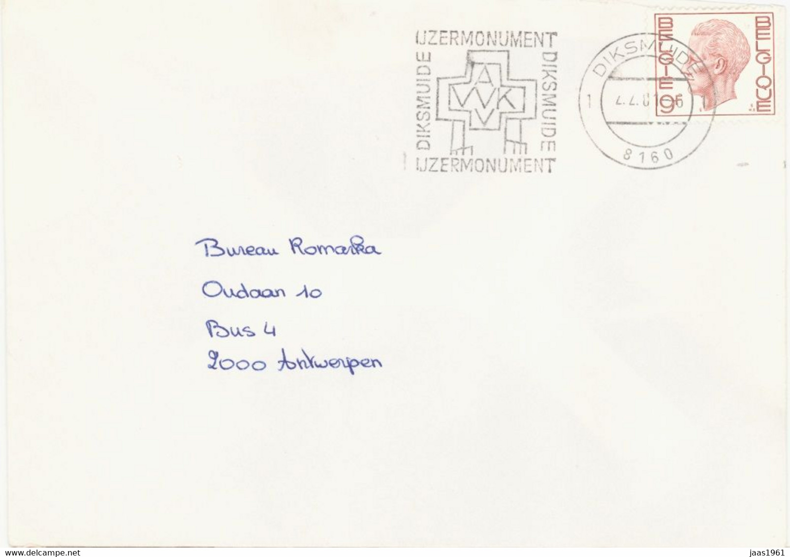 BELGIUM. POSTMARK DIKSMUIDE - Autres & Non Classés