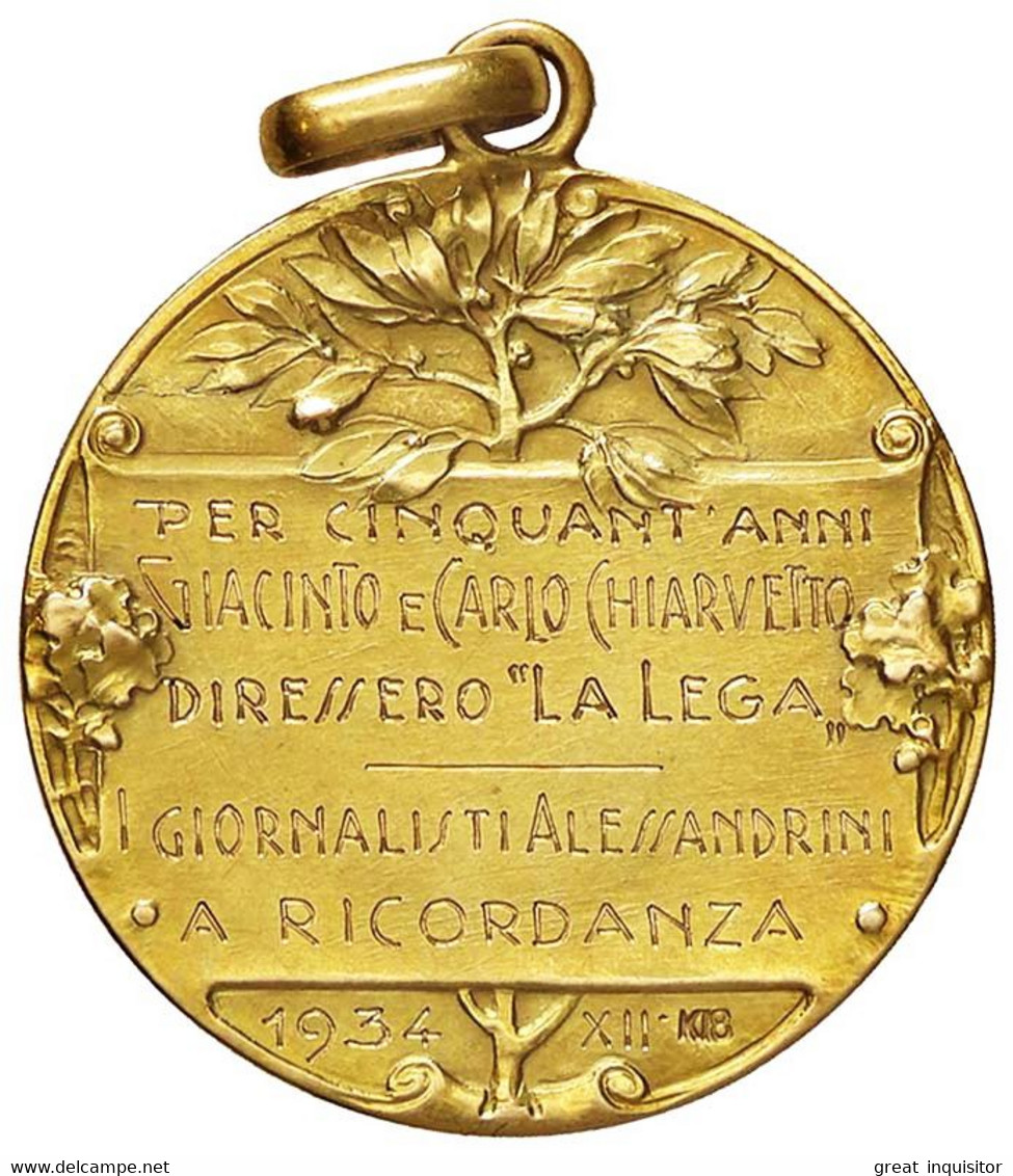 Rarissima Medaglia D'epoca Fascista In "ORO 18 KT." Incisa Conio Emilio Pagani Di Milano (REGNO D'ITALIA) - Italië