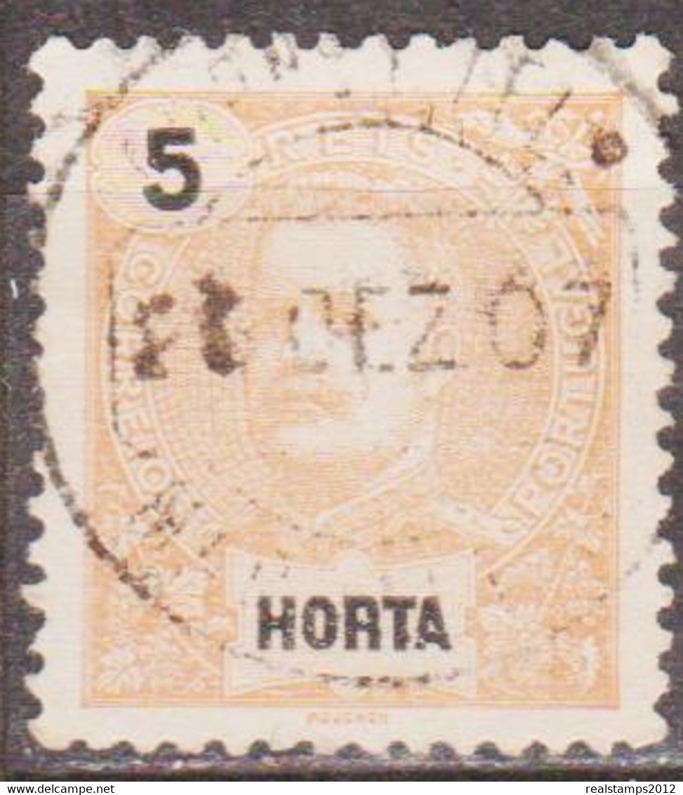 HORTA (Açores) - 1897,  D. Carlos I.   5 R.    D. 11 3/4 X 12  (o)  MUNDIFIL  Nº 14 - Horta