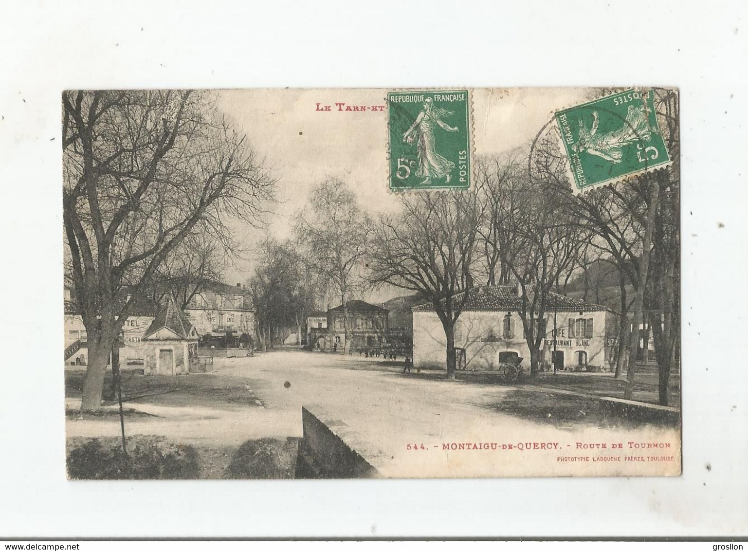 MONTAIGU DE QUERCY 544 LE TARN ET GARONNE ROUTE DE TOURNON 1913 - Montaigu De Quercy