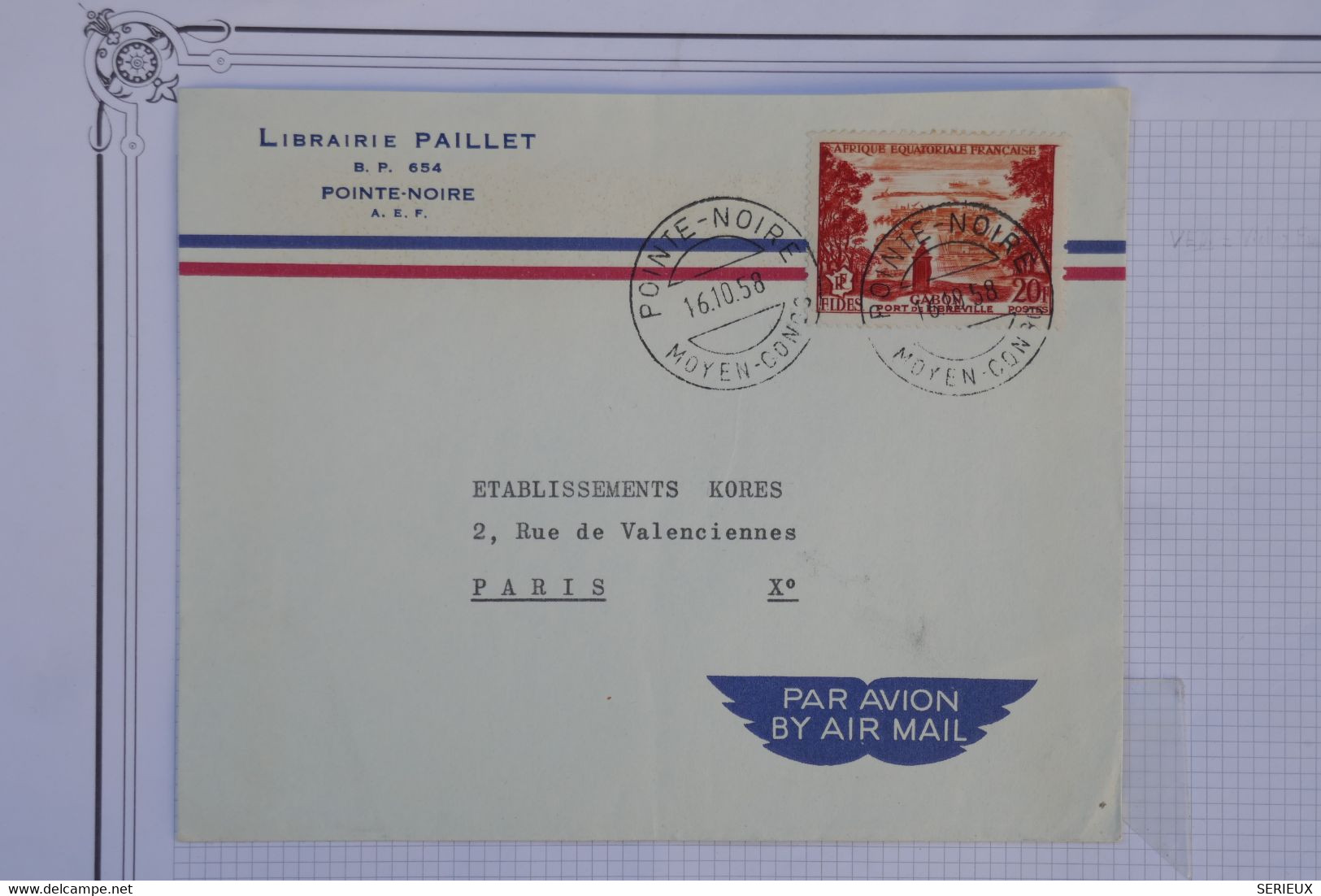 AU8 AEF CONGO    BELLE  LETTRE   1964   A  PARIS   FRANCE ++++AFFRANCH. PLAISANT - Covers & Documents