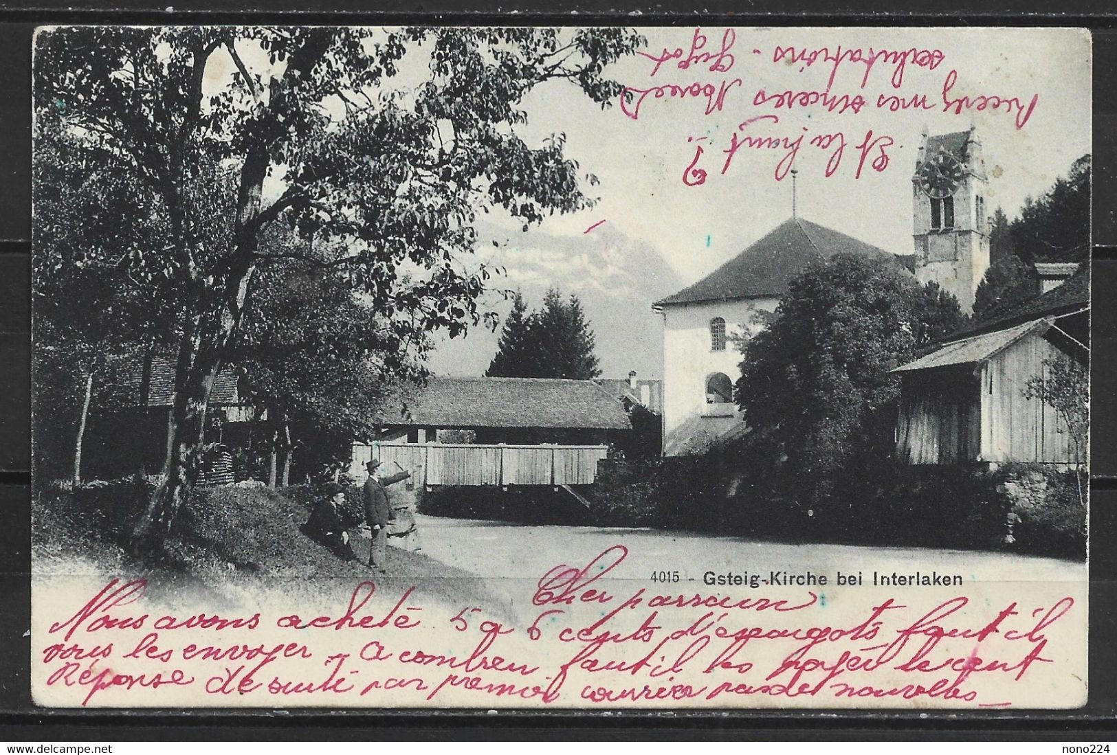 Carte P De 1908 ( Interlaken /  Gsteig- Kirche  ) - Gsteig Bei Gstaad