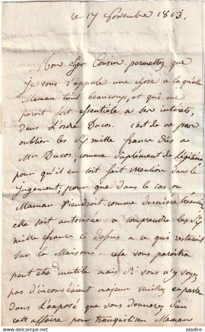 1813 - Petite poste de PARIS - Lettre pliée avec correspondance familiale de 2 pages vers la ville - G PP G 3