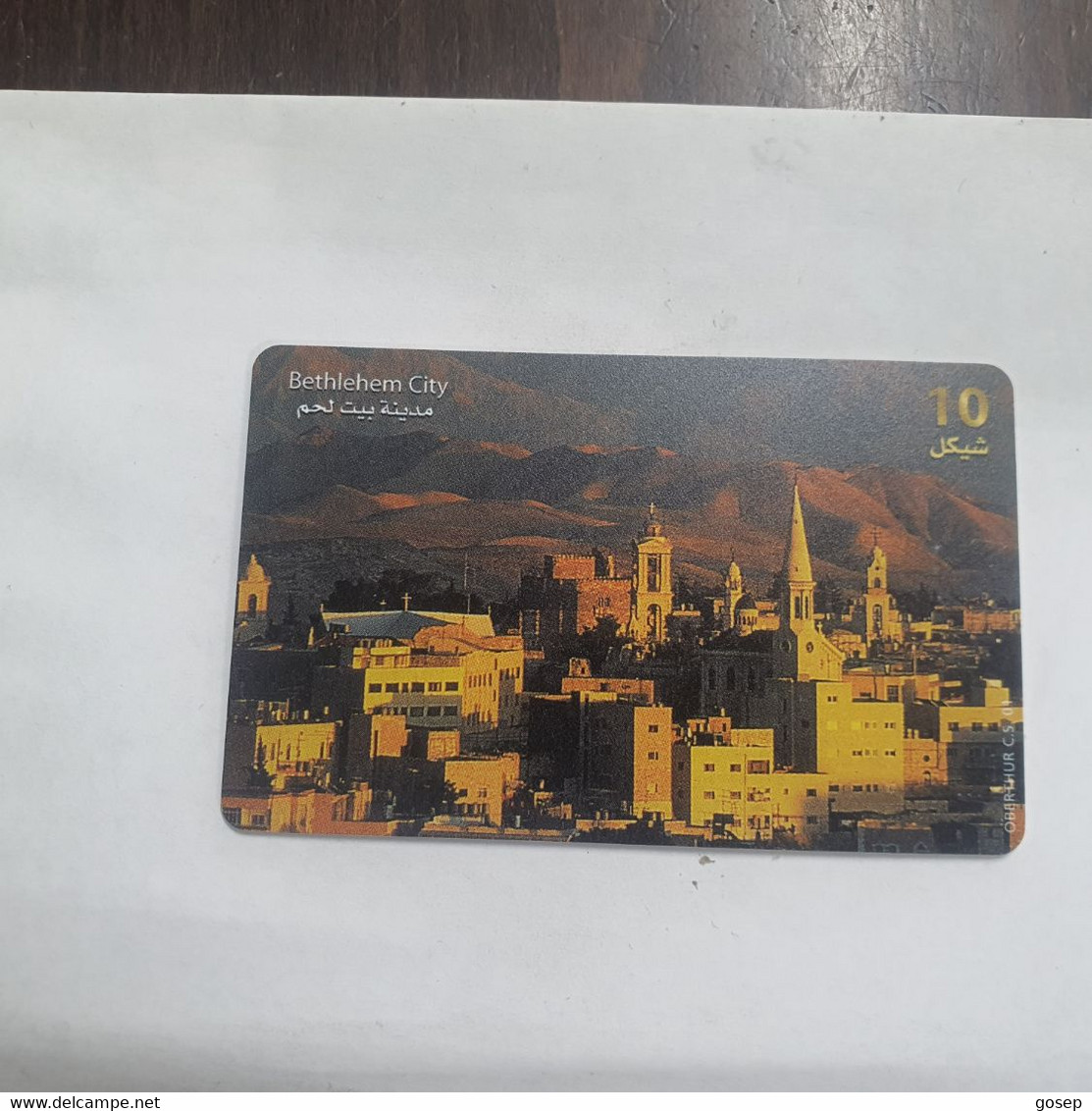 Plastine-(PS-PAL-0009B)-Behlehem City-(482)-(1/2000)(10₪)(0017-605270)-used Card+1card Prepiad Free - Palestine