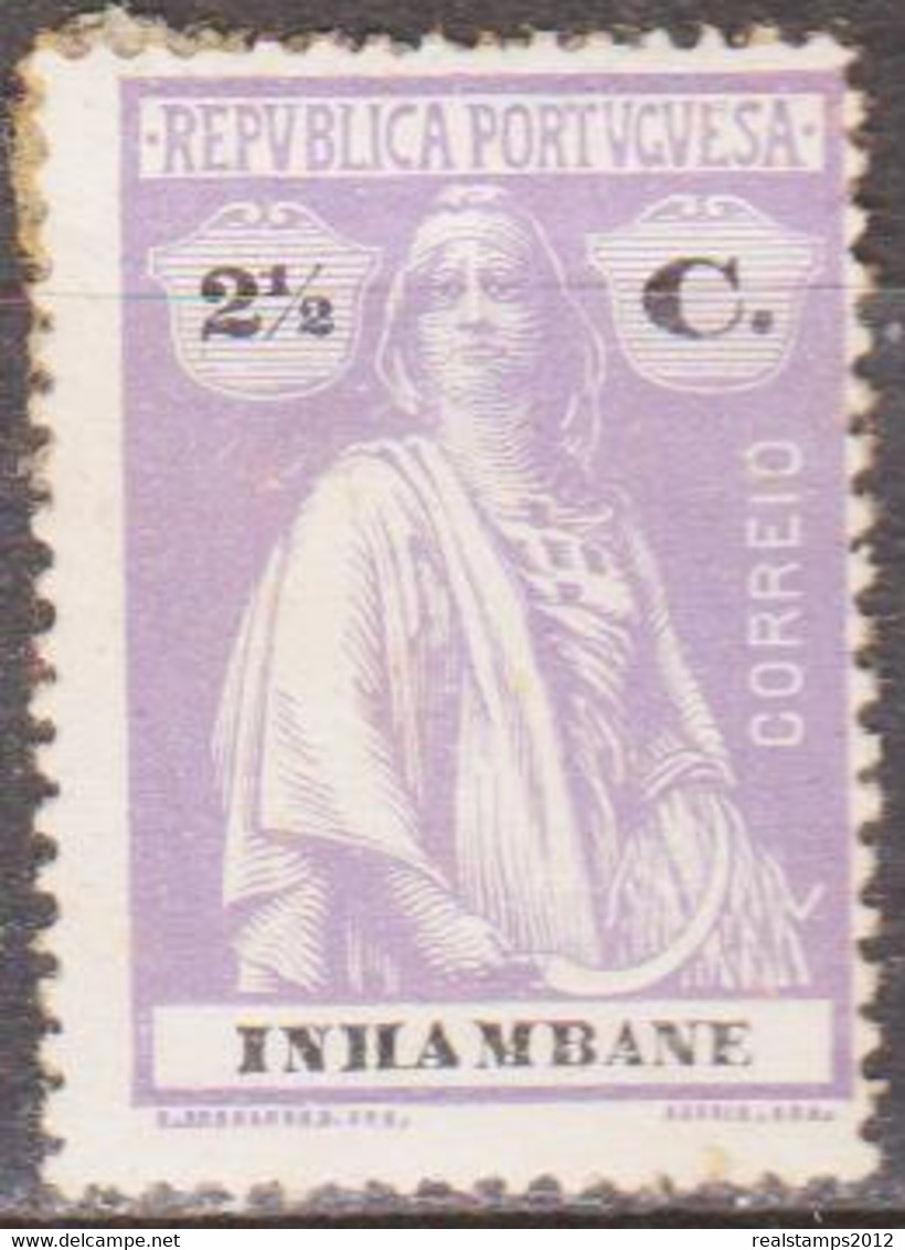 INHAMBANE - 1914, Ceres  - 2 1/2 C.  Pap. Porc. Médio. D 15 X 14  * MH   MUNDIFIL  Nº 76 - Inhambane