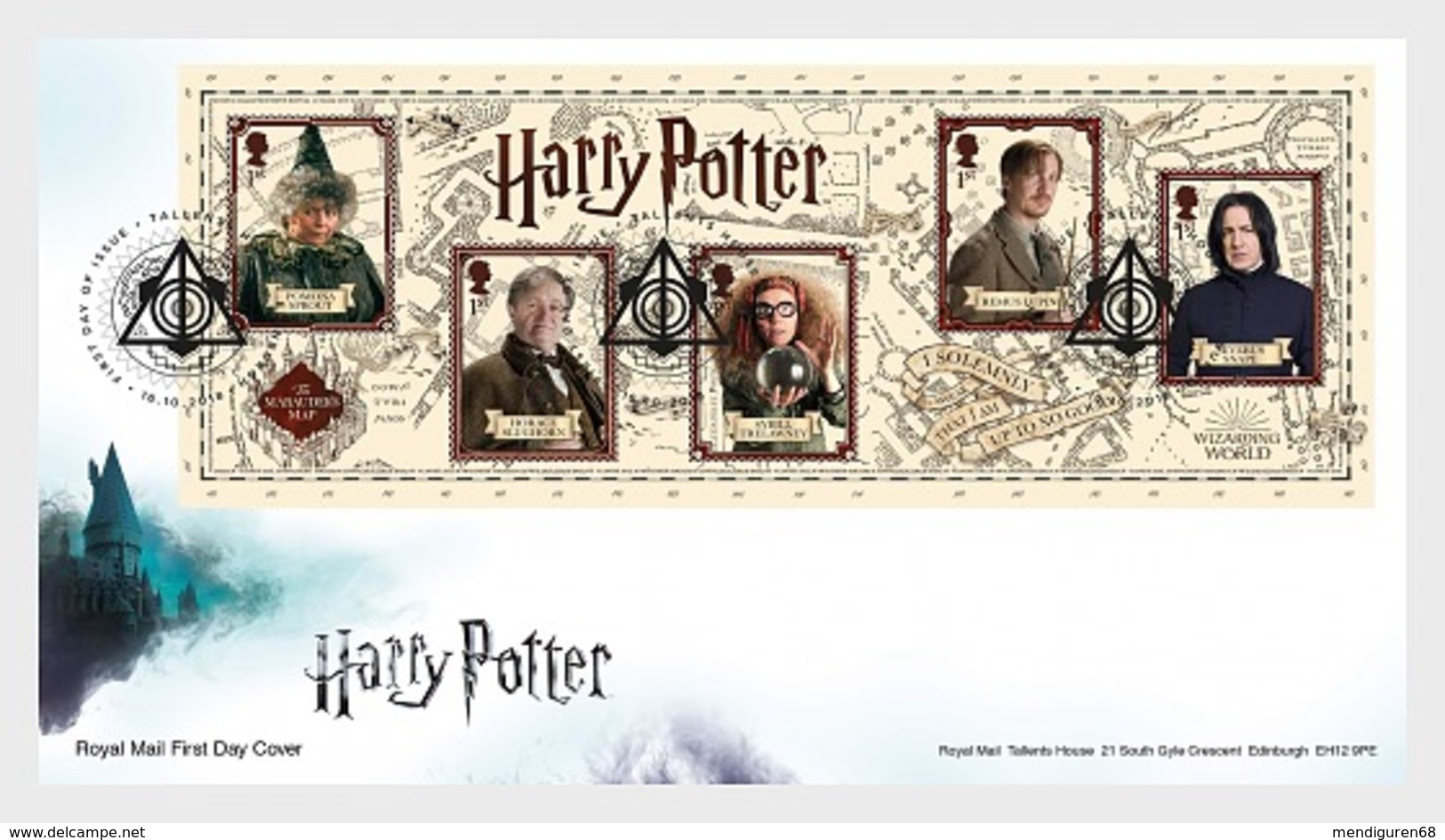 GROSSBRITANNIEN GRANDE BRETAGNE GB 2018 M/S HARRY POTTER FDC SG MS4151 MI B117-4280-84 YT F4700-04 SC SH3790 - 2011-2020 Dezimalausgaben