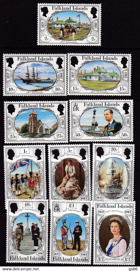 Falkland Insel, 1982, 255 II/69 II,  MNH **,  Freimarken: Postschiffe, Jahreszahl 1982 - Falkland Islands