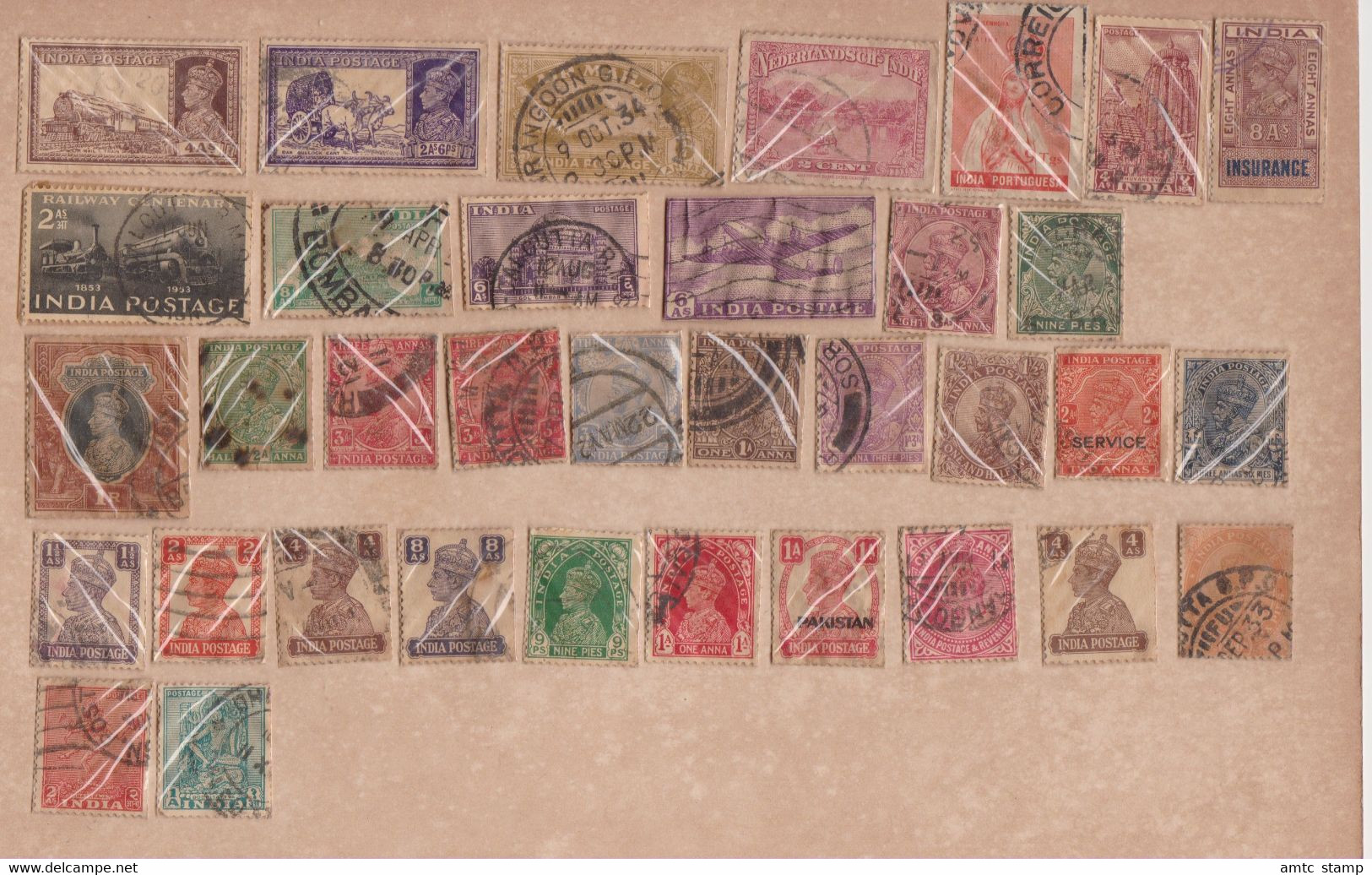 India Used Stamp Collection 35 Stamps - Lots & Serien