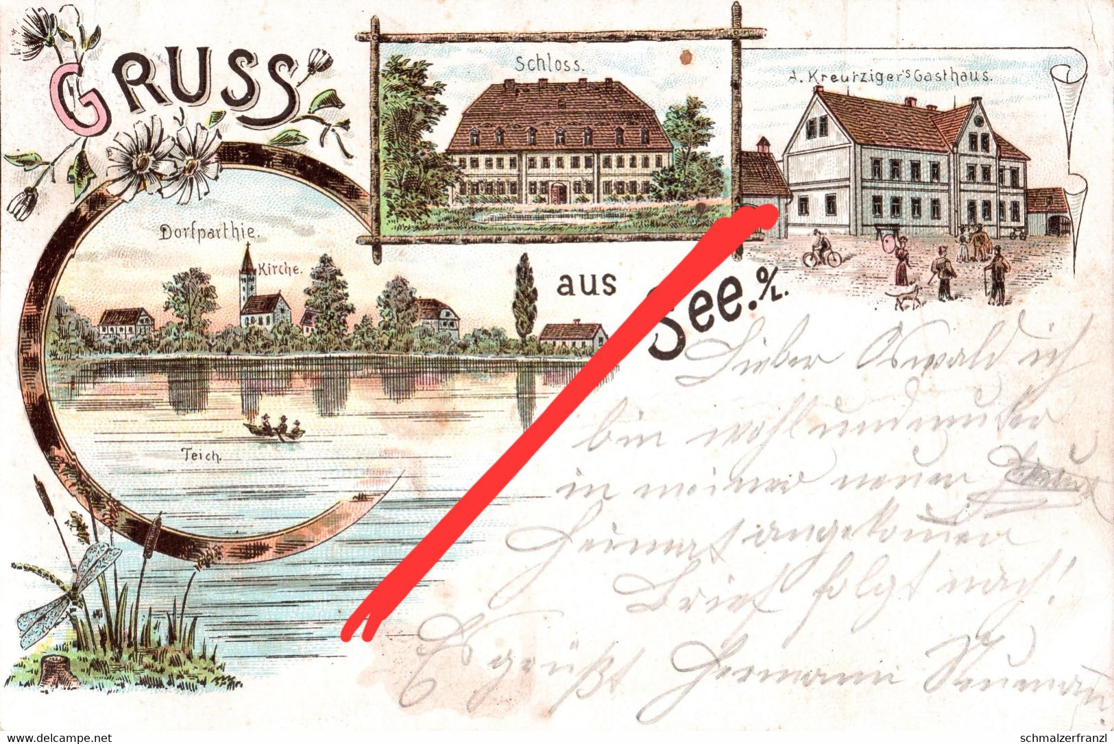 Litho AK See OL Gasthof Schloß A Moholz Quitzdorf Petershain Horscha Sproitz Kaana Kollm Diehsa Niesky Oberlausitz - Niesky