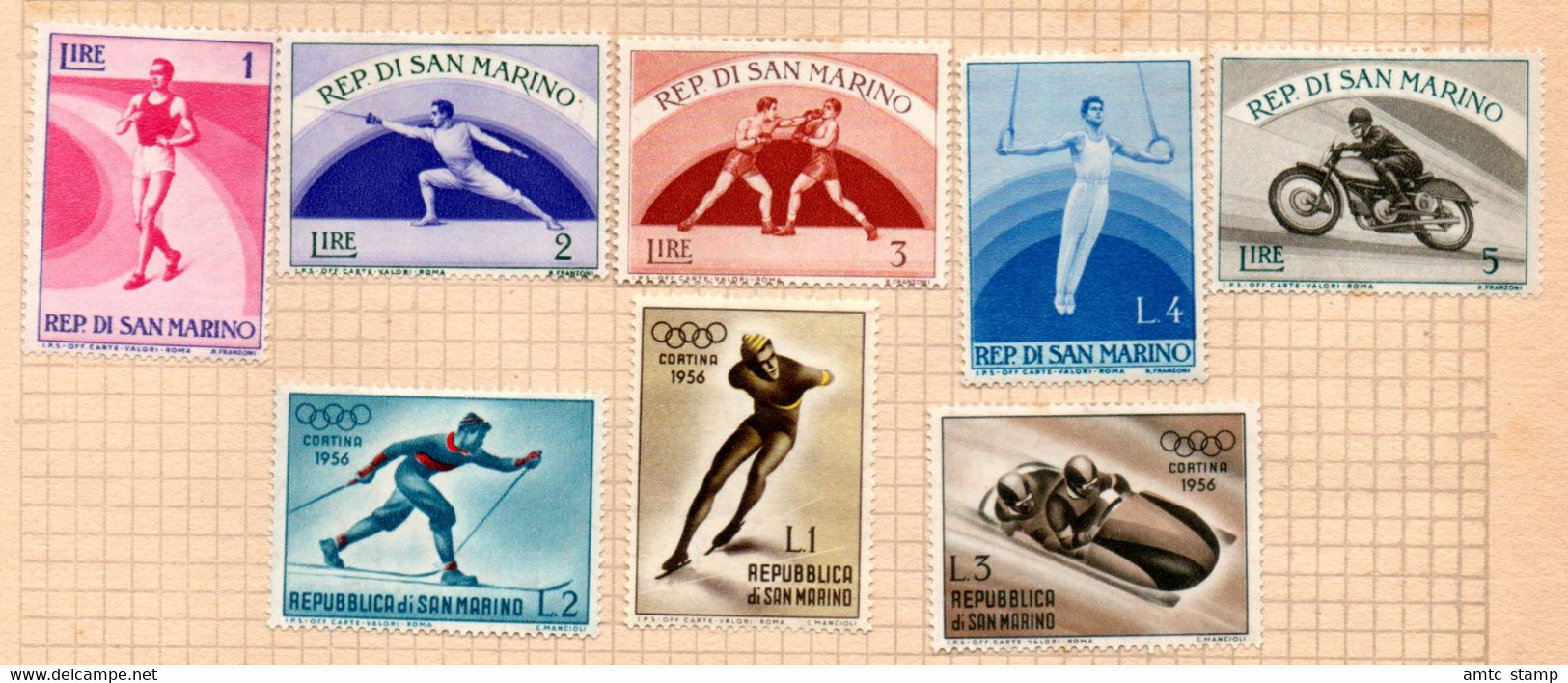 San Marino Hinged Mint Sports Stamps Collecion - Collections, Lots & Séries