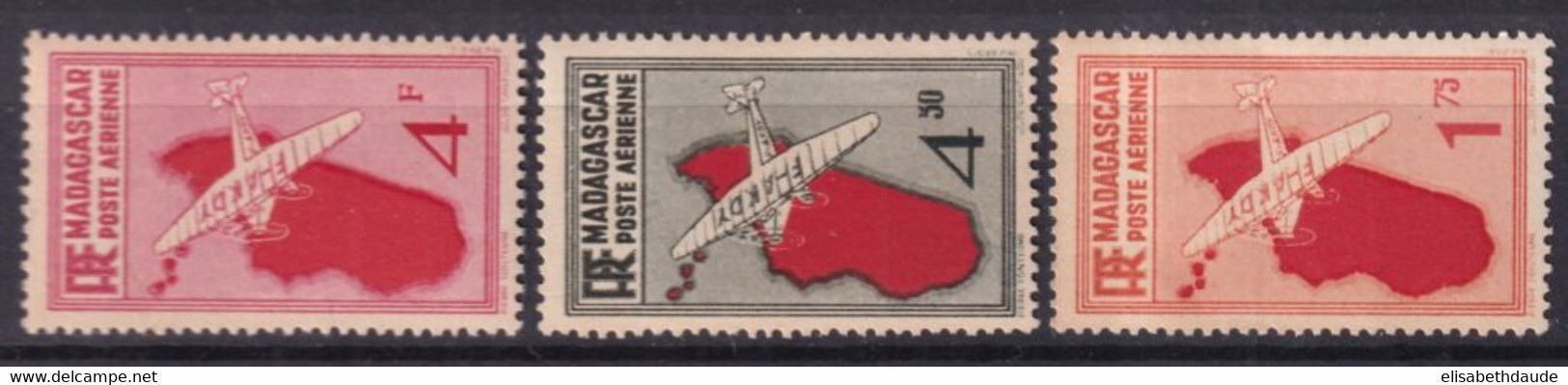 1935 - POSTE AERIENNE - MADAGASCAR - YT N°4+6+7 ** MNH (3 "GROSSES" VALEURS RECHERCHEES DE LA SERIE !!) - COTE = 185 EUR - Neufs