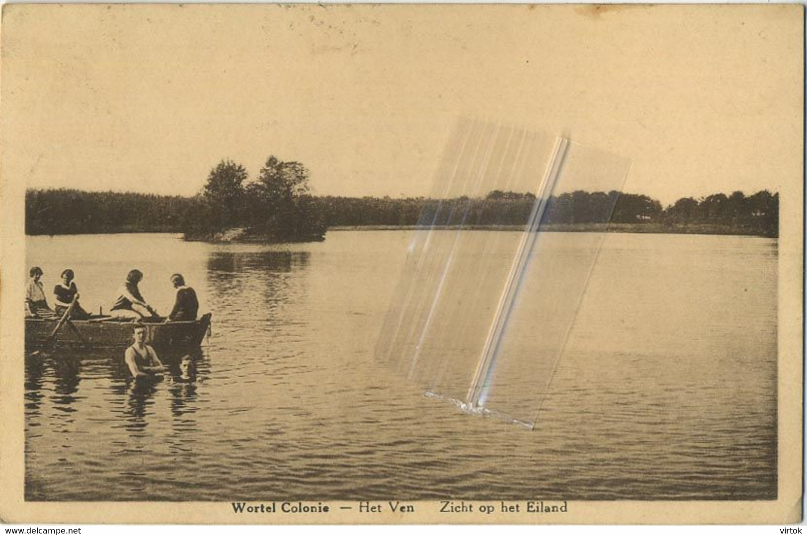 Wortel-kolonie :  Het Ven-  Zicht Op Het Eiland    (  Geschreven Met Zegel )  Zwemmer - Swimmer - Hoogstraten