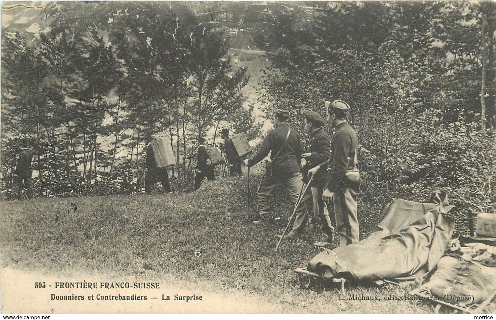 FRONTIERE FRANCO SUISSE - Douaniers Et Contrebandiers, La Surprise. - Douane