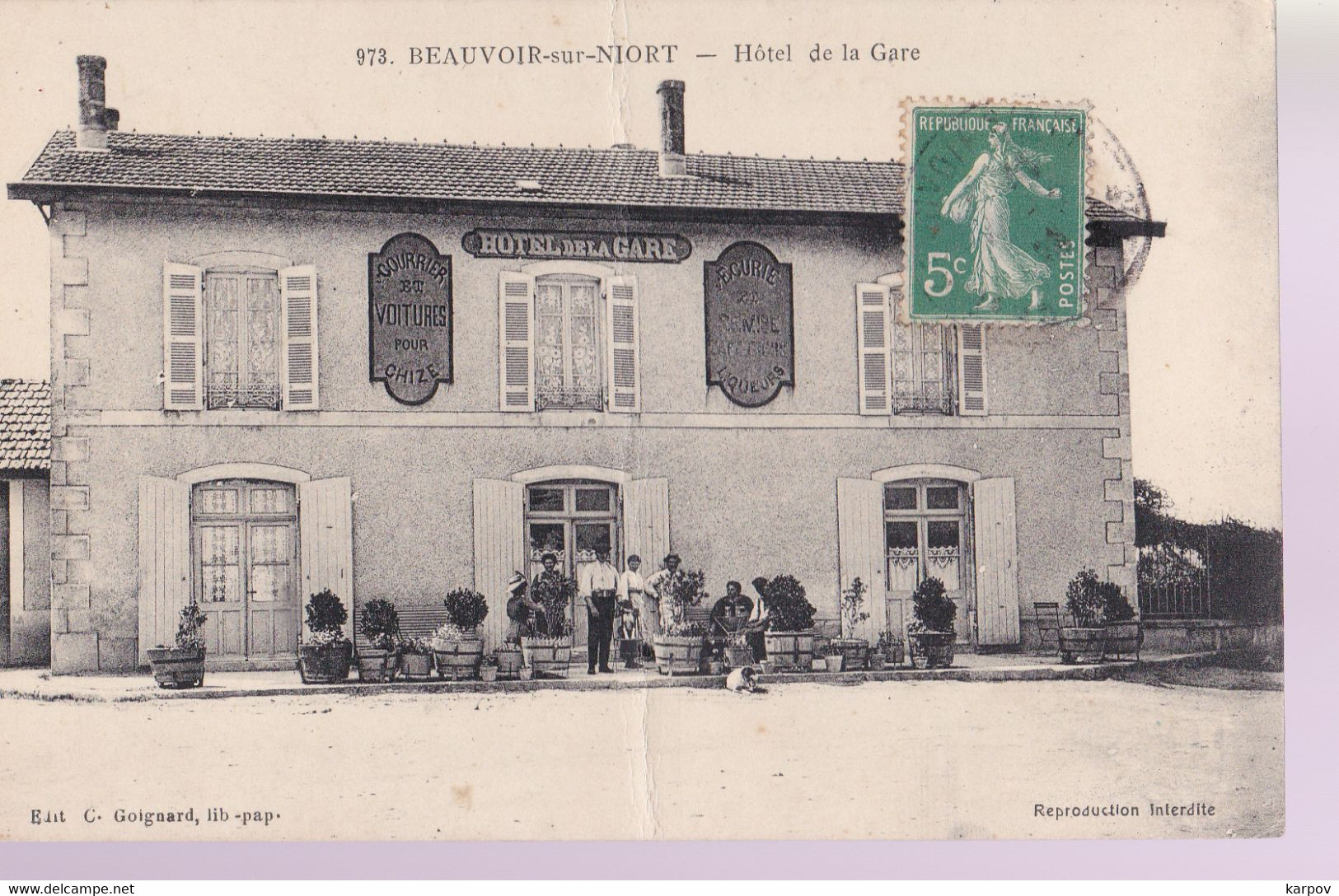 CPA  - BEAUVOIR SUR NIORT - HOTEL DE LA GARE - Beauvoir Sur Niort