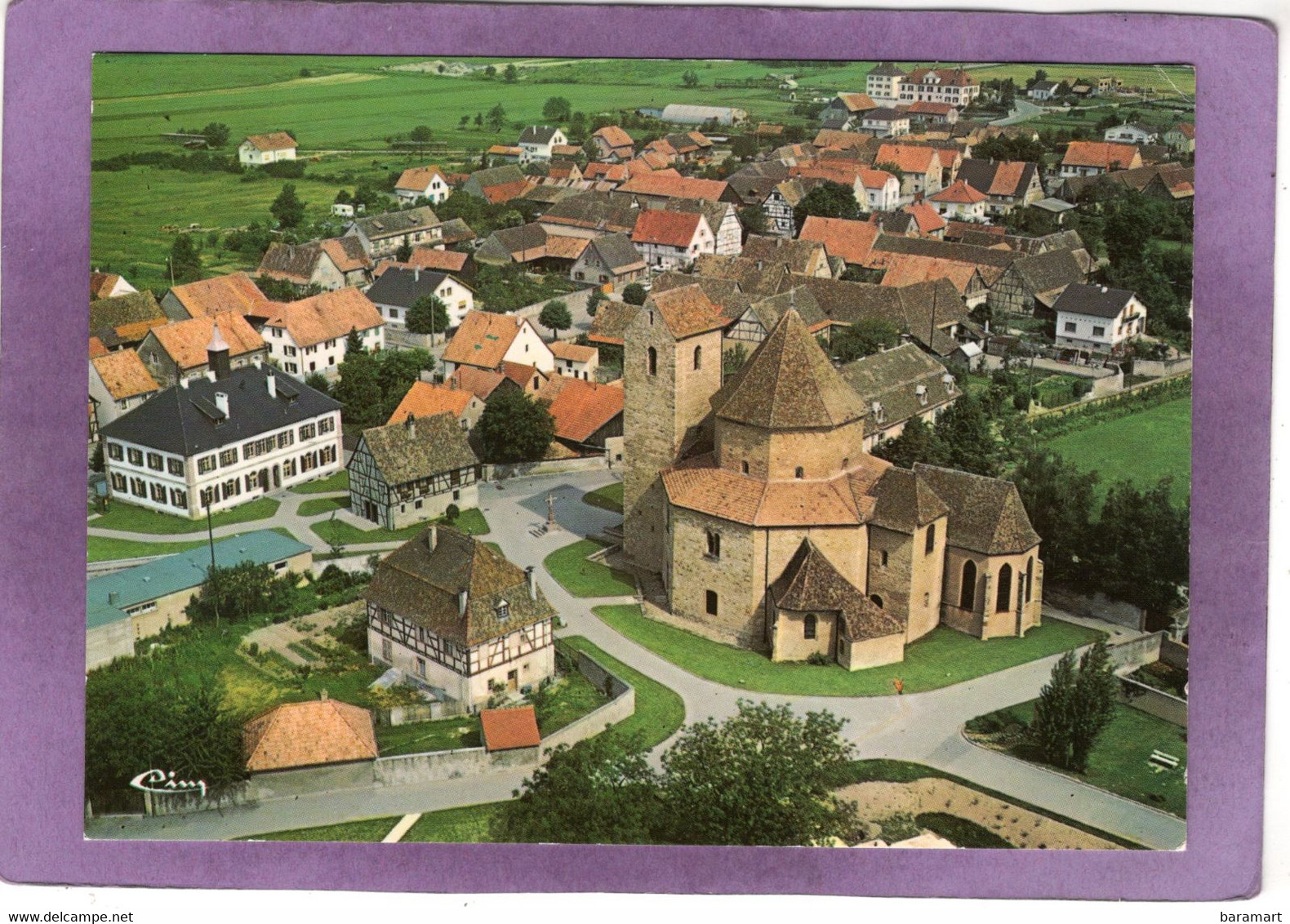 68 OTTMARSHEIM  Vue Aérienne De L' Église Octogonale Du XIeme S. - Ottmarsheim